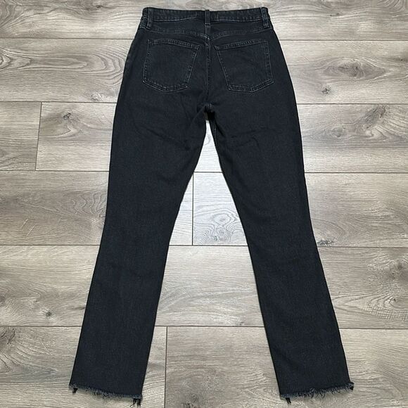Abercrombie & Fitch The Skinny High Rise Split Raw Hem Black Stretch Jeans 27 - Picture 6 of 12